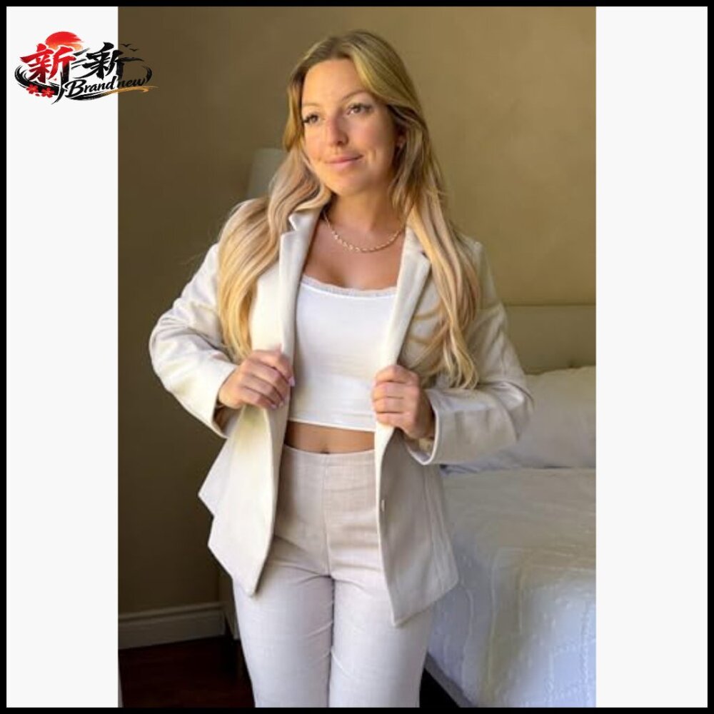 Cationic Polyester Blazer Open Front Stand Collar… - image 4